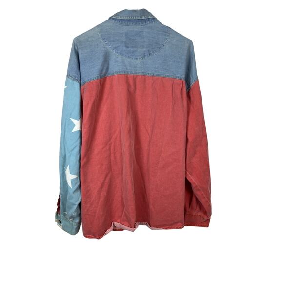 Vintage Boxer Americana Shirt Mens XL Red White Blue Button-Up Patriotic - Picture 9 of 15